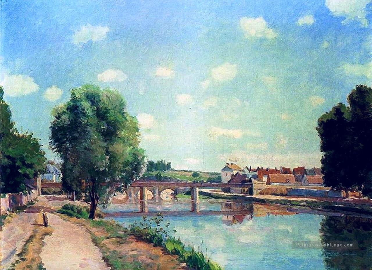 le pont ferroviaire pontoise Camille Pissarro paysage ruisseaux Peintures à l'huile
